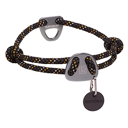 RUFFWEAR Knot-a-Collar, reflektierendes und verstellbares Hundehalsband mit Seil, 20'-26', Obsidian Black