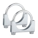 LCGP 2.5' Heavy Duty U Bolt Clamps Saddle Type Anti-Corrosion 2 Pack Muffler Clamps