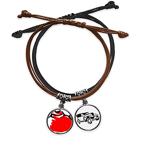 Théière chinoise traditionnelle minibus et bracelet corde main chaîne cuir tressé