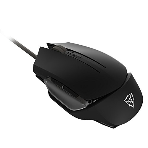 ThunderX3 TM10GR - Ratón gaming mecánico profesional (sensor óptico, conmutador mecánico Omron, 3000 DPI, material dual, pies de teflón, diseño ergonómico), negro y gris