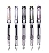 Lanxivi 5 PCS Yongsheng 3003 Fountain Pen Set Demonstrator Transparent Fine Nib with Ink Refill Converter, Perfect for Signature, School, Executive Business