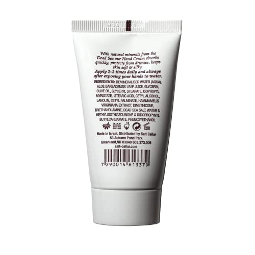 Salt Cellar Spa Dead Sea Mineral Hand Cream, Moisturizer Lotion For Dry, Cracked Skin Enriched With Glycerin, Olive Oil, Paraben Free, Fast Absorbing, Travel Size 1.4 Fl Oz (40 Ml) #TOP1