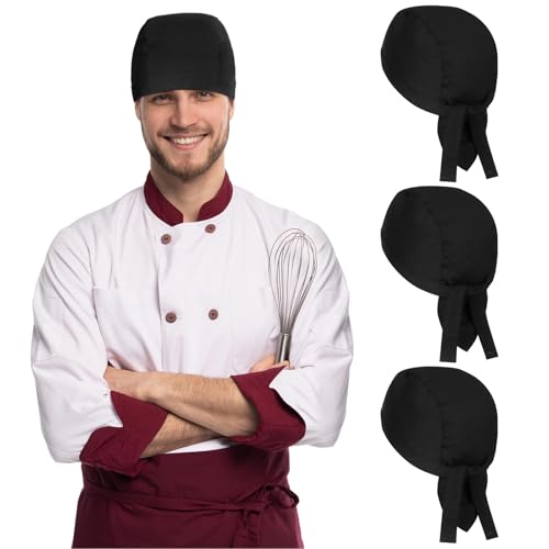 Chapeau de chef réglable Chuarry noir respirant pour cuisine