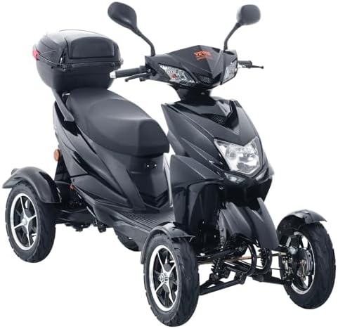 VEVOR Heavy Duty 4-Wheel Mobility Scooters for Seniors & Adults 450lbs Capacity - 40 Miles 3-Speed Long Range, 500W All Terrain Electric Recreational Scooter Wheelchair with 20° Max Climbing Capacity