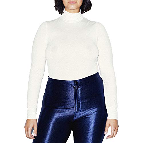 American Apparel Women's Mix Modal Long Sleeve Turtleneck, Star White, Large