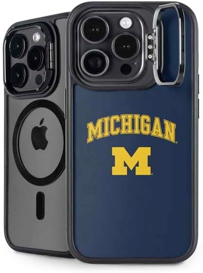 Skinit Kickstand Phone Case Compatible with iPhone 14 Pro - Officially Licensed University of Michigan Wolverines M Design