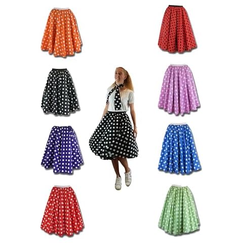 Ladies Polka Dot Rock and Roll Skirt and Scarf Cover