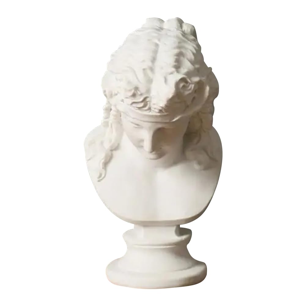 Busto griego de resina de 15 cm con acabado de escultura clásica Estilo E