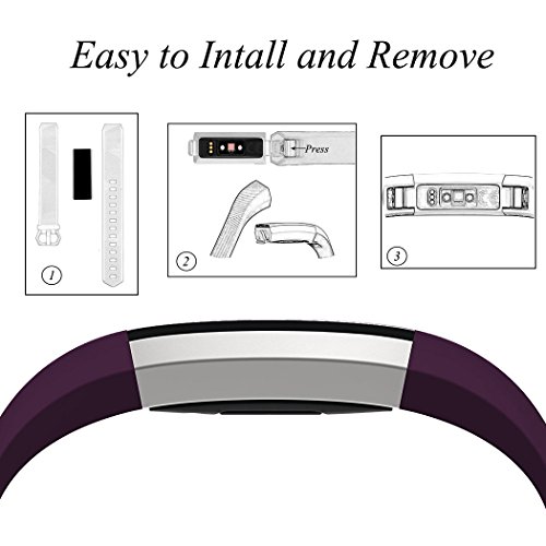 GEAK Bands Compatible with Fitbit Alta and Fitbit Alta HR, 3 Pack Soft Silicone Wristbands for Fitbit Alta HR Bands with Secure Metal Buckle for Men Women,Small Large