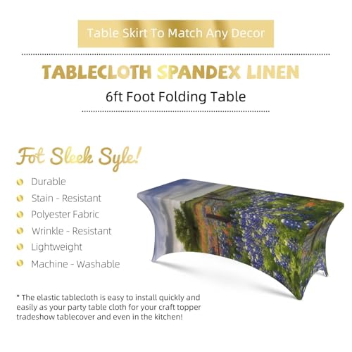 Nappe élasthanne extensible ajustée Texas Bluebonnets rectangulaire
