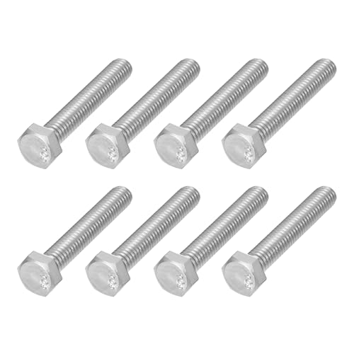 Image of METALLIXITY Hex Head Bolts (5 /16-24 x 1-1 /2 inch) 6Pcs, 304 Stainless Steel 18-8 Fully Threaded, External Hex Drive, Plain Finish, Hex Head Screw Bolt, Silver