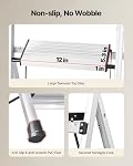 VEVOR 4 Step Ladder, Folding Step Stool with Wide Anti-Slip Pedal and Comfort Handgrip, 330 lbs Capacity Portable Aluminum Stepladder, Multi-Use for Kitchen, Home, Warehouse and Office, Silver