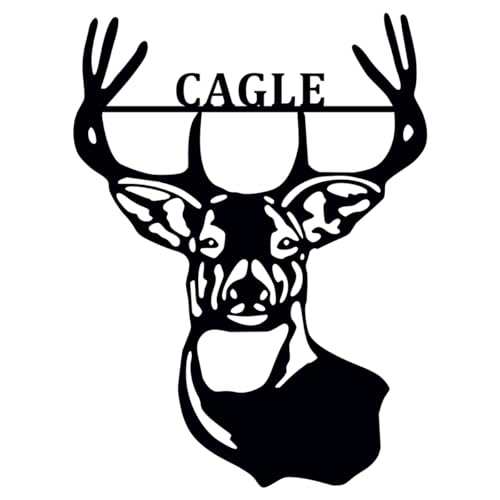 Custom Deer Head Wall Decor Sign, Personalized Buck Antlers Artwork Wedding Decor, Cabin Wall Art, Hunting Club, Deer Hunters Gift for Him