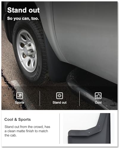 Image of Kiwi Master Mud Flaps for 2007-2013 Chevy Silverado 1500 /2007-2014 Chevrolet Silverado 2500 /3500 (with Single Rear Wheels), Heavy Duty Mud Guards, Front & Rear Splash Guards, 4 Pcs Set