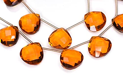 Citrine brandy 14mm briolette cœur pour créer vos bijoux bohèmes chic