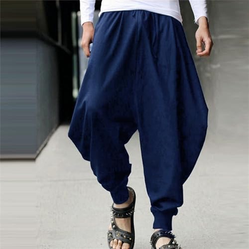 Men's Harem Pants Loose Fit Casual Yoga Trousers Stretch Waist Boho Hippie Lounge Lightweight Baggy Travel Pants3