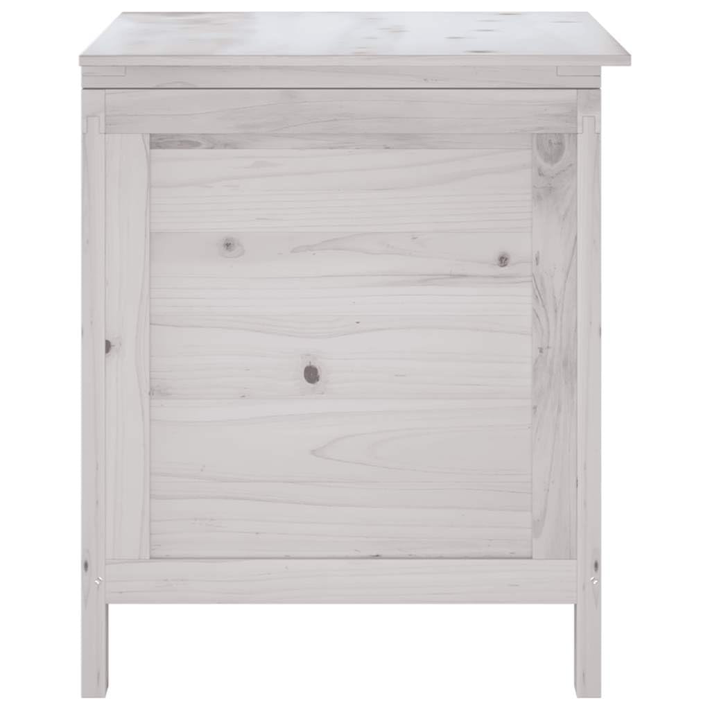 Genérico Arcón de jardín Madera Maciza Abeto Blanco 50x49x56,5 cm,Cajas de almacenaje para exteriores-364749