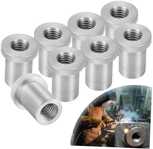 Weld-On Nut,Thread Long Threaded Stepped Female Weld Nut Steel 1/2"-13 8-Pack