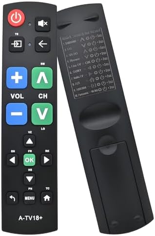 Large Button Universal TV Remote Control for Seniors, Easy to Use...