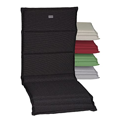 acamp Hochlehner Auflagen Paddy Model F | Made in EU nach Öko-Tex Standard | Lichtechte Gartenstuhlauflagen Hochlehner ohne Ausbleichen | Atmungsaktive Stuhlauflagen Hochlehner in Anthrazit