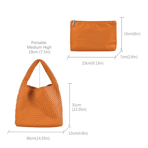 Image of Woven Tote Bag for Women with Purse