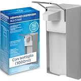 ARNOMED 1 Dispenser di sapone in alluminio, dispenser a muro gel disinfettante mani da 100...