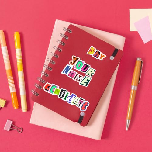 Image of Ransome Word Colorful Alphabet Pack of 80 Vinyl Waterproof Stickers for Laptop, Water Bottle, Journal, Notebook, Phone Case, Helmet & Luggage | Typography Letter, Symbol & Decorative Decal Pack