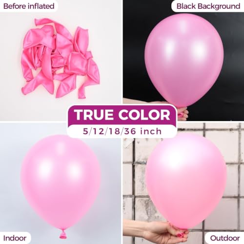 Image of Bezente Pearl Pink Giant Balloons Latex Party Balloons 8 Pack 36 inch