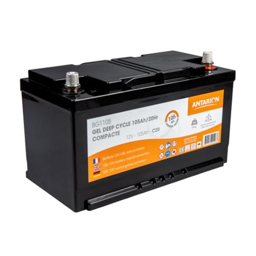 ANTARION Batterie Gel 105Ah 1000 Cycles Monobloc Compact Camping-Car