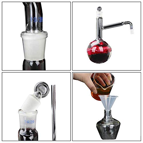 1000Ml New Lab Essential Oil Distillation Apparatus Water Distiller Purifier Glassware Kits W/Separatory Funnel Condenser Pipe #TOP4