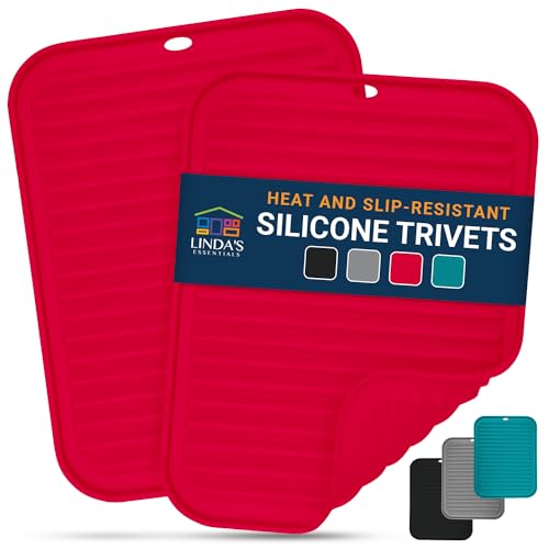 Silicone Trivets for Hot Dishes, Pots, Pans (2 Pack) -...
