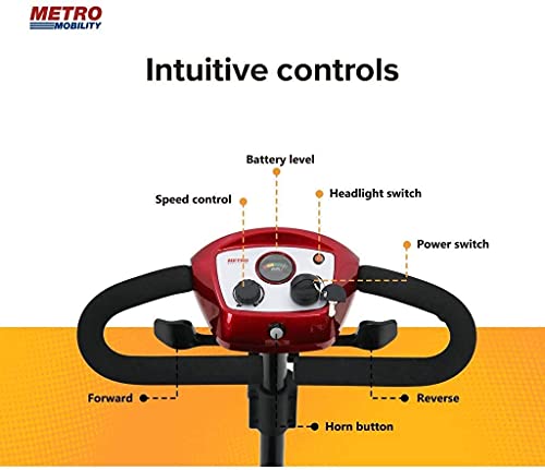 4 Wheel Folding Mobility Scooters for Seniors and Adults-300 lbs Max Weight, Electric Powered Mobility Scooters Wheelchair Device-Compact Heavy Duty Mobile for Travel, Elderly-Portable Design