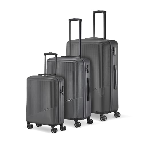 Travelite 4-Rad Koffer Set 3 teilig Größen L/M/S, Gepäck Serie Bali: ABS Hartschalen Trolleys mit...