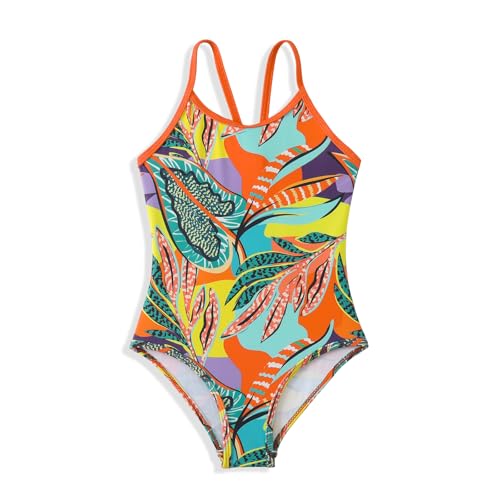 Girls One Piece Swimsuit Kids Girl Halter Quick Dry Swimwear Beach Summer Floral Bathing Suit 4-12 Years