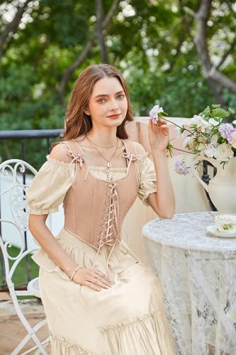 Image of Scarlet Darkness Women's Renaissance Corset Tops Lace Up Overbust Bustier