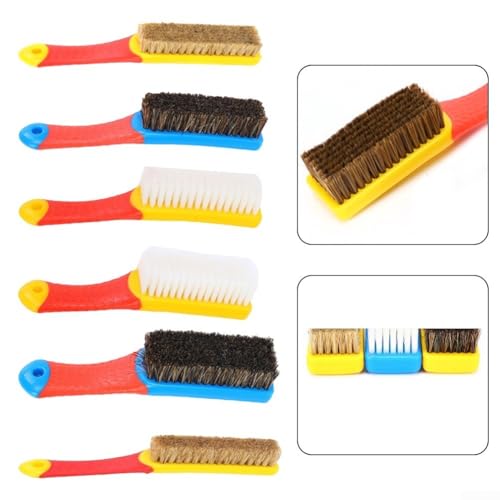 Spazzola efficiente per la pulizia dei tessuti dell'auto con setole in nylon per la cura degli interni (7 file di setole gialle)