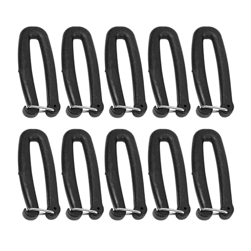 APLVFFZH 10 Piezas Gancho Correa Mosquetón Paracord Clip Cierre de PP para Mochila Bolsa Maleta Adecuado para Senderismo Camping Deportes Actividades, 5CM