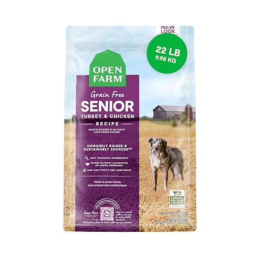 Open Farm, Grain-Free Dry Dog Food for Senior Dogs, Complete & Balanced Kibble to Support Joints & Mobility, Sustainably & Ethically Sourced Ingredients, Chicken & Turkey Recipe for Seniors, 22lb Bag