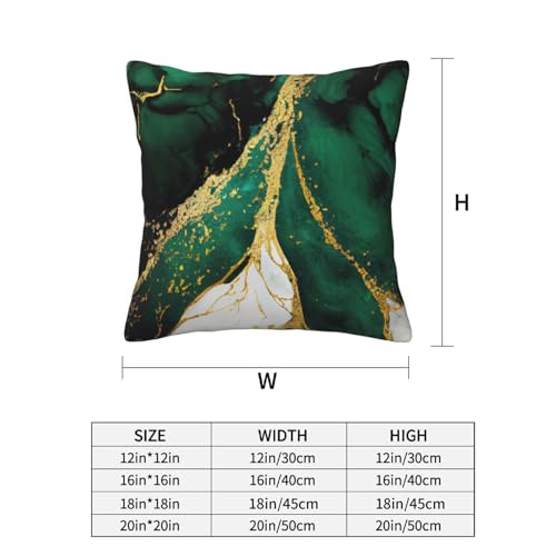 Lcokin Emerald Green and Gold Throw Pillow Cover 18x18 in Set of 2 Marble Cushion Modern Farmhouse Pillow Covers Soft Pillow Cases for Couch Sofa Bedroom Outdoor Home Decor