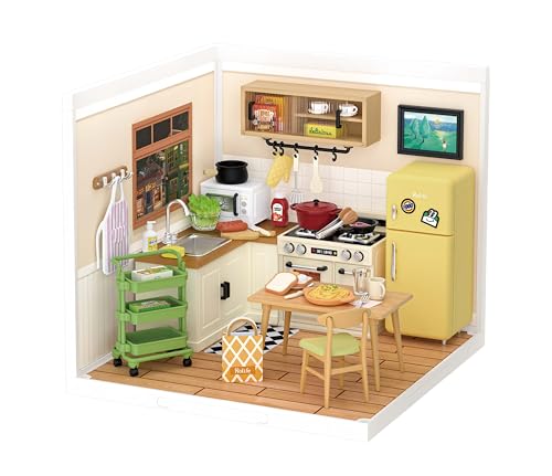 Rolife ドールハウス キット ミニチュアハウス プラモデル キッチン DIY 人形ハウス フィギュア アクセサリー おもちゃ インテリア 組み立て簡単 初心者OK 3Dパズル LED付き 子供向け 大人向け クリスマス 誕生日プレゼント スーパークリエーターシリーズ 公式販売