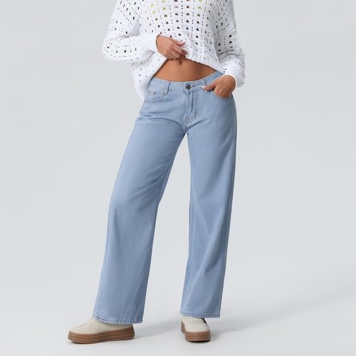 Women Low Waist Baggy Jeans Wide Leg Boyfriend Denim Pants Y2k Casual Vintage Trendy Loose Fit Trousers Streetwear2