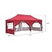 10x20 Ft Wedding Party Canopy Tent Pop up Instant Gazebo with Removable Sidewalls and Windows Red