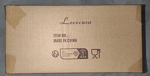 LOVECASA 4-teilige Steingut Müslischalen für 4-12 Personen, 790 ml (15,2 x 6 cm), Rot, | spülmaschinenfest, Suppen-, Salat- & Weihnachtsgerichte geeignet, ideal für Frühstück & Weihnachtsessen