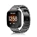 Produktbild Fintie Armband kompatibel mit Fitbit Versa/Fitbit Versa 2 / Fitbit Versa Lite - 22mm Uhrenarmband Edelstahl Metall Ersatzband für Fitbit Versa Health & Fitness Smartwatch, Schwarz