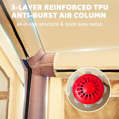 Image of Inflatable Tents for Camping, Large Blow Up Tent with Hand Pump, Easy Setup InflatableTent 4 Season Tent, Waterproof Oxford Air Glamping Tents for Camping Adult 4 /6 /8 /10 /12 Person