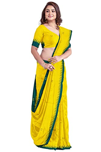 Image of Odisha Sambalpuri Handloom Ikat Women's Cotton Saree, Odisha Handloom Handmade Pure Cotton Khandua Saree, Ikkat Orissa Traditional Handloom Saree Without Blouse