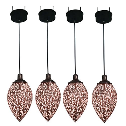 Pack 4 Linternas Marroquíes Solares LED Lámparas Colgantes Retro para Decoración de Jardín Exterior 2