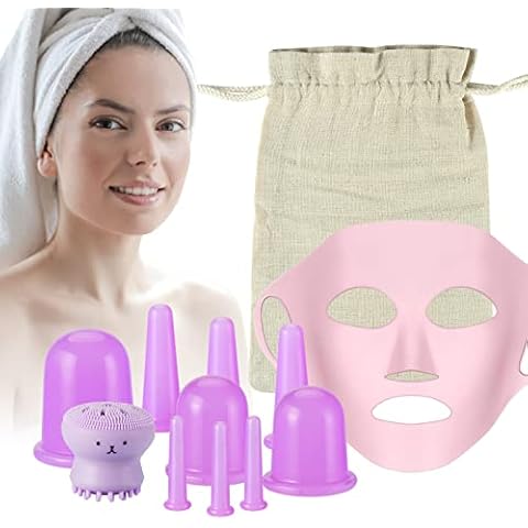 Facial and Body Cupping Set - Face Cupping Set, Improve Face, Eyes and Neck Skin Wrinkles, Therapy Suction Cup for Cellulite Effectively Improve Body Skin Tightness, Anti-Cellulite Cupping Therapy Set Cover
