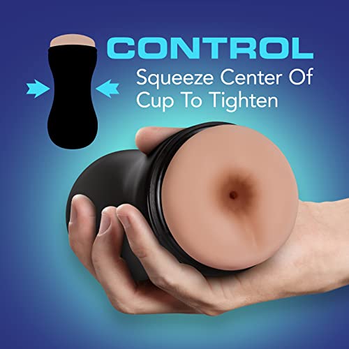Image of Blush CoverBoy The Mechanic Male Masturbator Cup - Self-Lubricating Anal Stroker Pocket Pussy, PerfectFlo Suction Control, Realistic Flesh Feel, Portable Penis Stimulator, Blowjob Sex Toy for Men