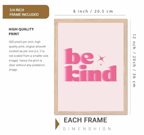 Image of BLINKART Typography Aesthetic Modern Art Walls With Frame | Natural Wood Texture | Living Room Bedroom Office Wall Decoration | Poster Home Decor Frames Wall Bedroom | 12x8 Inches (D568)
